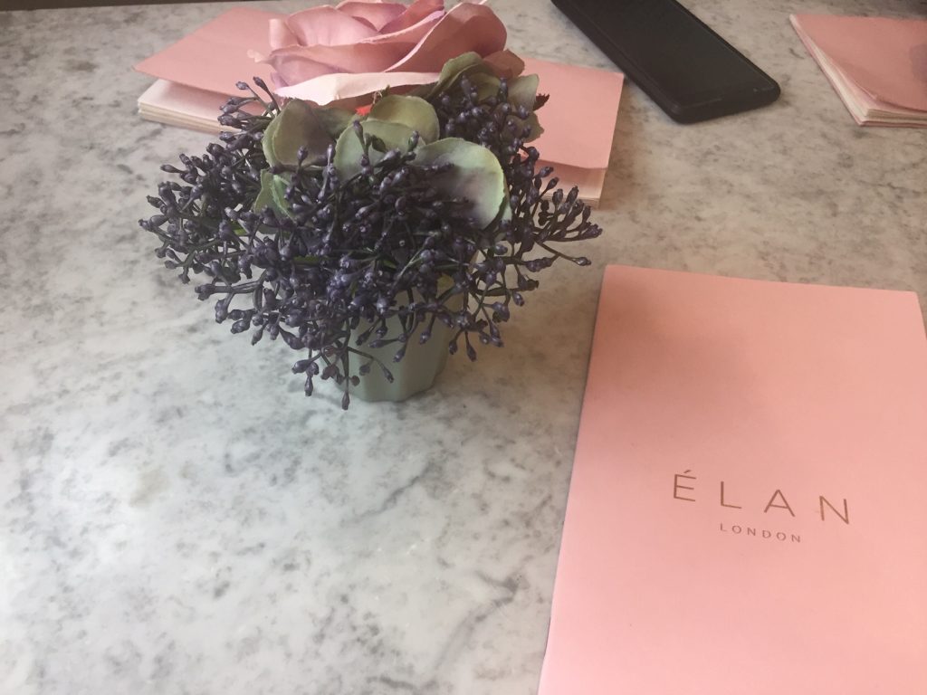 Flower Power at Elan Oxford Circus London - Table Top and Menu