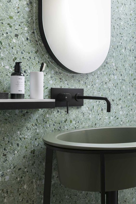 Terrazzo Still on Trend for 2019? - Green Modern Bathroom