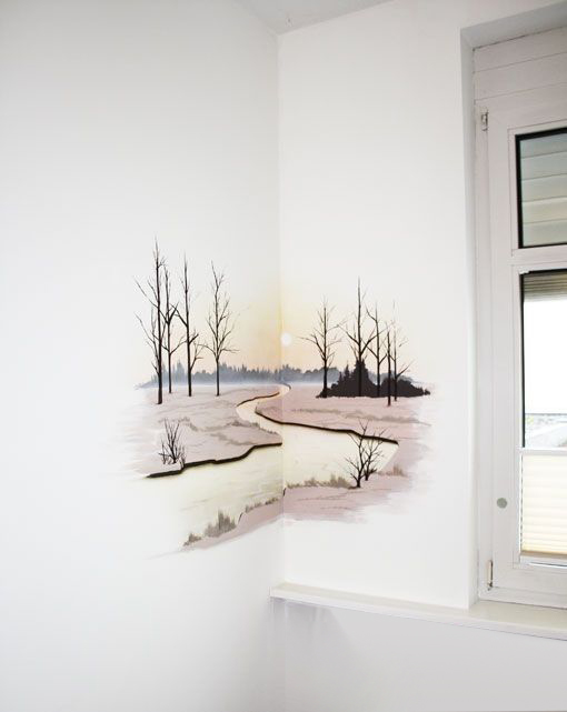 Corner Painted landscape art-mural