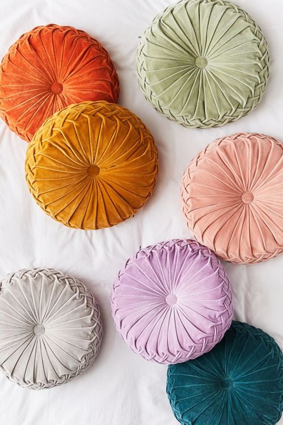 Fall Pinterest Favourite Pins - Round Pinterest Pin tuck Cushions from Urban Outfitters