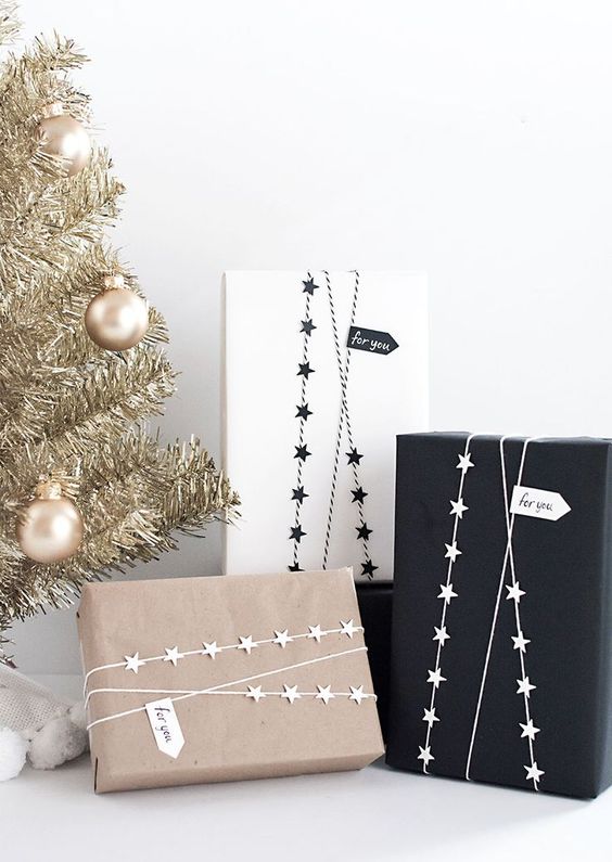 20 Creative Ways To Gift Wrap Your Presents This Christmas - Star Garland Wrap