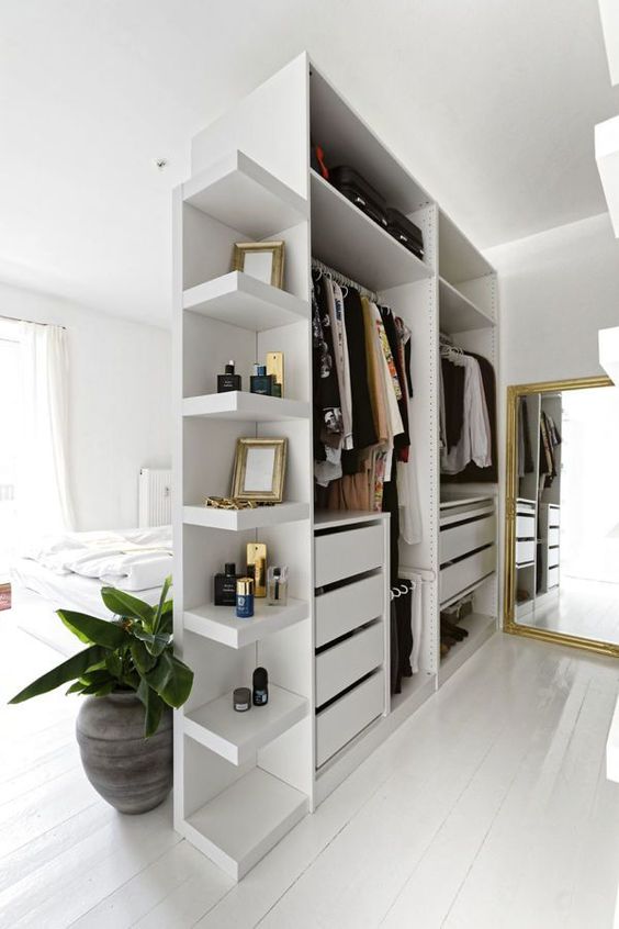 A wardrobe divider bedroom system