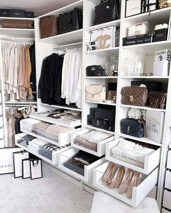 16 Stylish Wardrobe Ideas That Use The Ikea Pax - Designer Chanel, YSL and Gucci